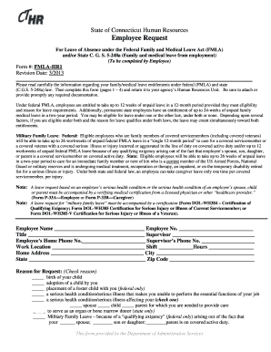 Fmla paperwork - FMLA HR1 Form - nwcc