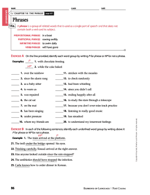 CHAPTER 14: THE PHRASE Phrases - Fill and Sign Printable Template Online