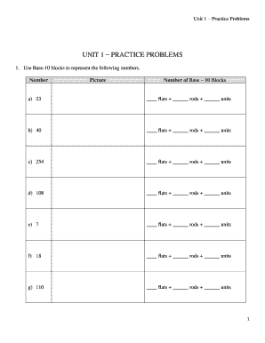 Fillable Online UNIT 1 PRACTICE PROBLEMS Fax Email Print - pdfFiller