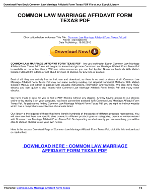 Tdcj affidavit of informal marriage form - Common Law Marriage Affidavit Form Texas - Download Read PDF eBook Free