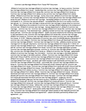 Texas common law marriage form - Common Law Marriage Affidavit Form Texas PDF a6886a67e6e1b53626415603dc0053f4. Common Law Marriage Affidavit Form Texas