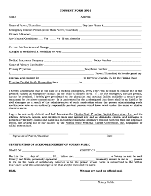 Fillable Online fspbc consent form - Florida State Primitive Baptist ...