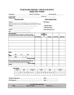 Purchase Order Form - Offices