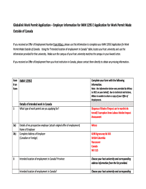 Fillable Online Globalink Work Permit Application Employer Information ...