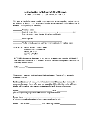 sample letter to release medical records Forms and Templates - Fillable ...