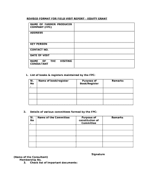 Field report sample doc