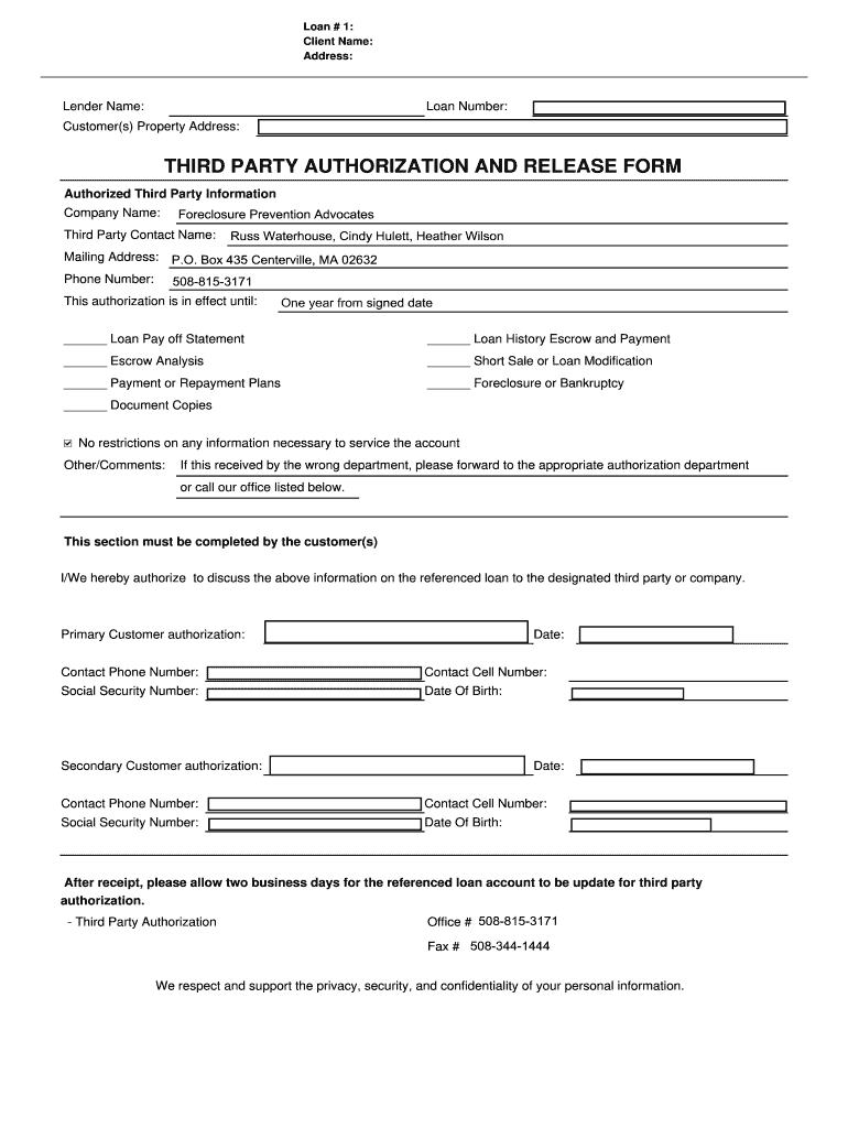 third party release form template Preview on Page 1