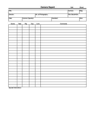 Camera Report Roll - UT Austin Wikis - Fill and Sign Printable Template ...