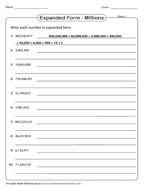 Expanded Form - Millions - Math Worksheets 4 Kids 2020-2024 - Fill and ...