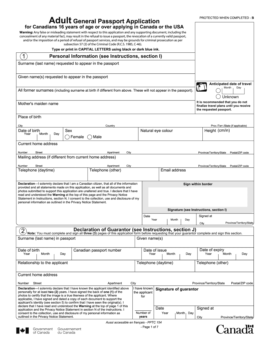 Printable Forms For Canadian Passport Application - Printable Forms ...