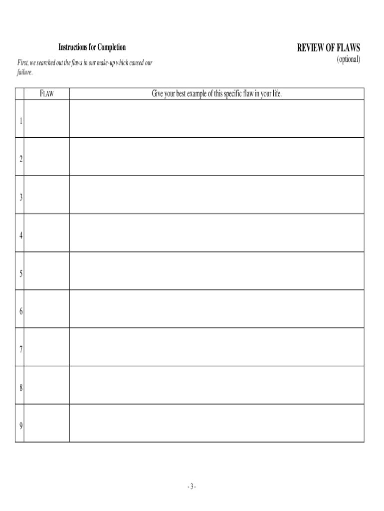 aa 4th step inventory worksheets Preview on Page 1