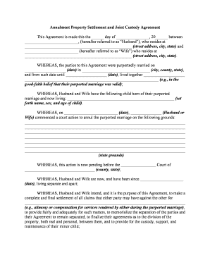 Joint Custody Agreement - Fill Online, Printable, Fillable, Blank ...