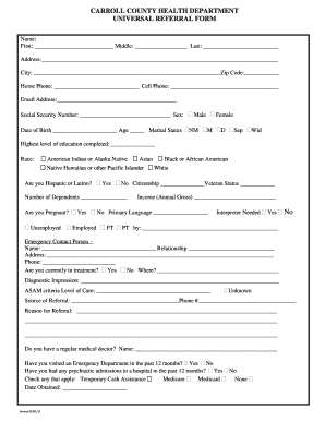 Fillable Online referral form - Worcester County Health Department Fax ...