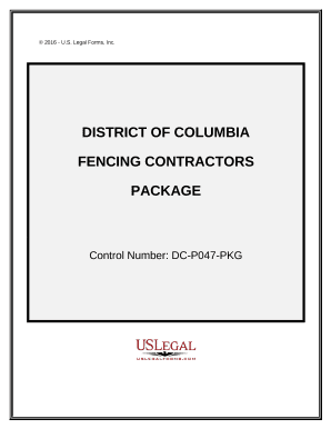 Fencing Contractor Package - District of Columbia