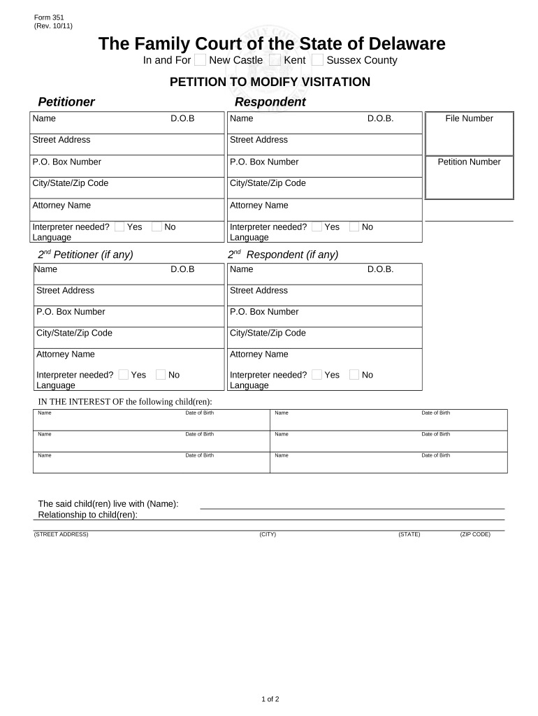 petition modify form Preview on Page 1