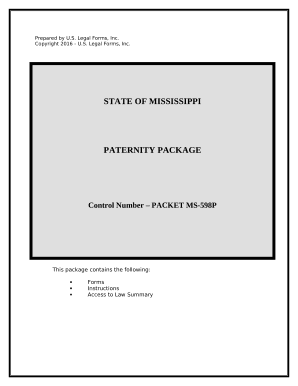 Paternity Case Package - Establishment of Paternity - Mississippi