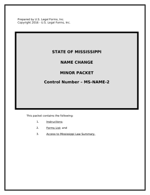 Name Change Instructions and Forms Package for a Minor - Mississippi