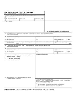 Mississippi UCC1 Financing Statement Addendum - Mississippi