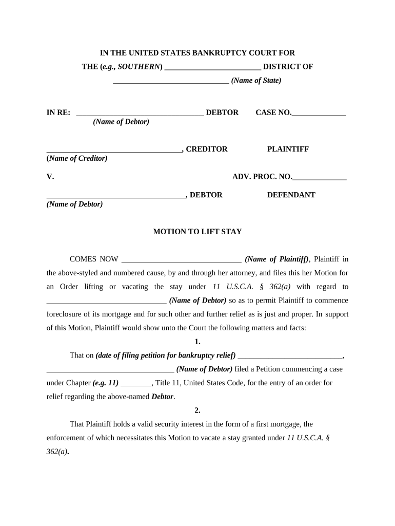 bankruptcy court Doc Template pdfFiller