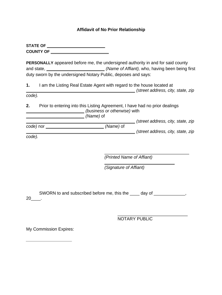 Affidavit Of Relationship Sample Letter - Templates Sample Printables