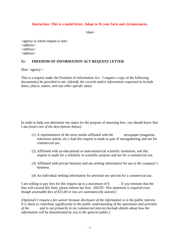 foia request form Preview on Page 1