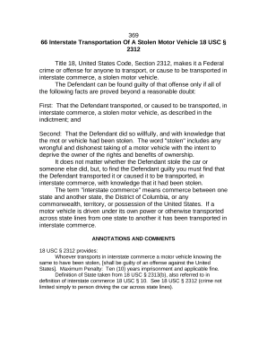 Jury Instruction - Interstate Transportation Of A Stolen Motor Vehicle