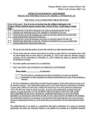 Common law marriage us - Same-Sex Domestic Partner Packet for Non-California Residents - wgaplans