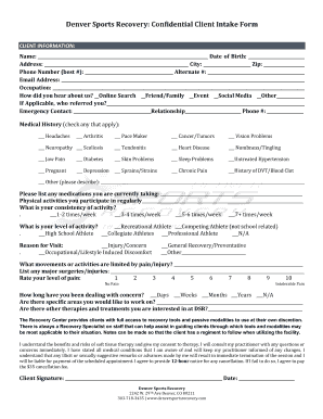 Fillable Online (2019) DSR Intake Form Fax Email Print - pdfFiller