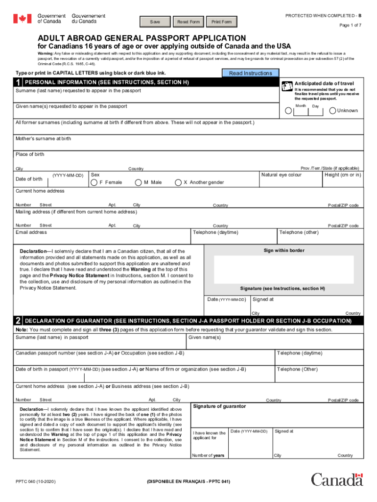 Canadian Passport Renewal Form Printable - Printable Forms Free Online