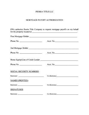 Record retention policy template - payoff authorization form