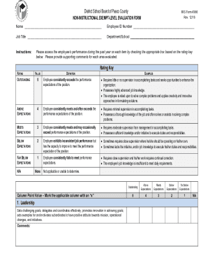 Fillable Online Rating Key - pasco.k12.fl.us Fax Email Print - pdfFiller