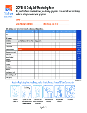 Fillable Online Coronavirus Disease (COVID-19) Self-Monitoring ...
