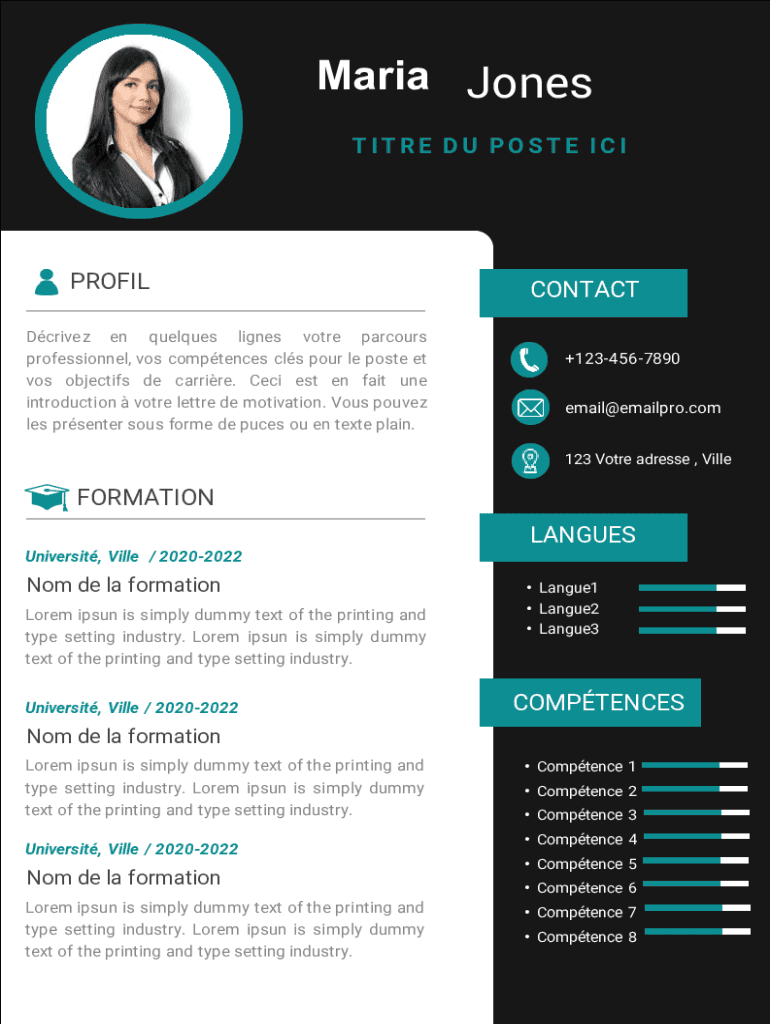 Fillable Online Resume Template for recently graduated French Fax Email ...