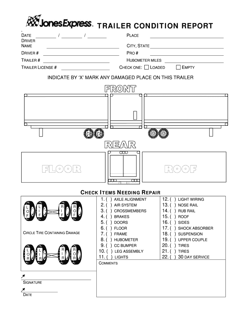 Printable Trailer Inspection Form Template