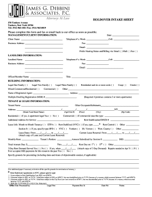 Fillable Online Holdover Intake Sheet.01.05.13.doc Fax Email Print ...