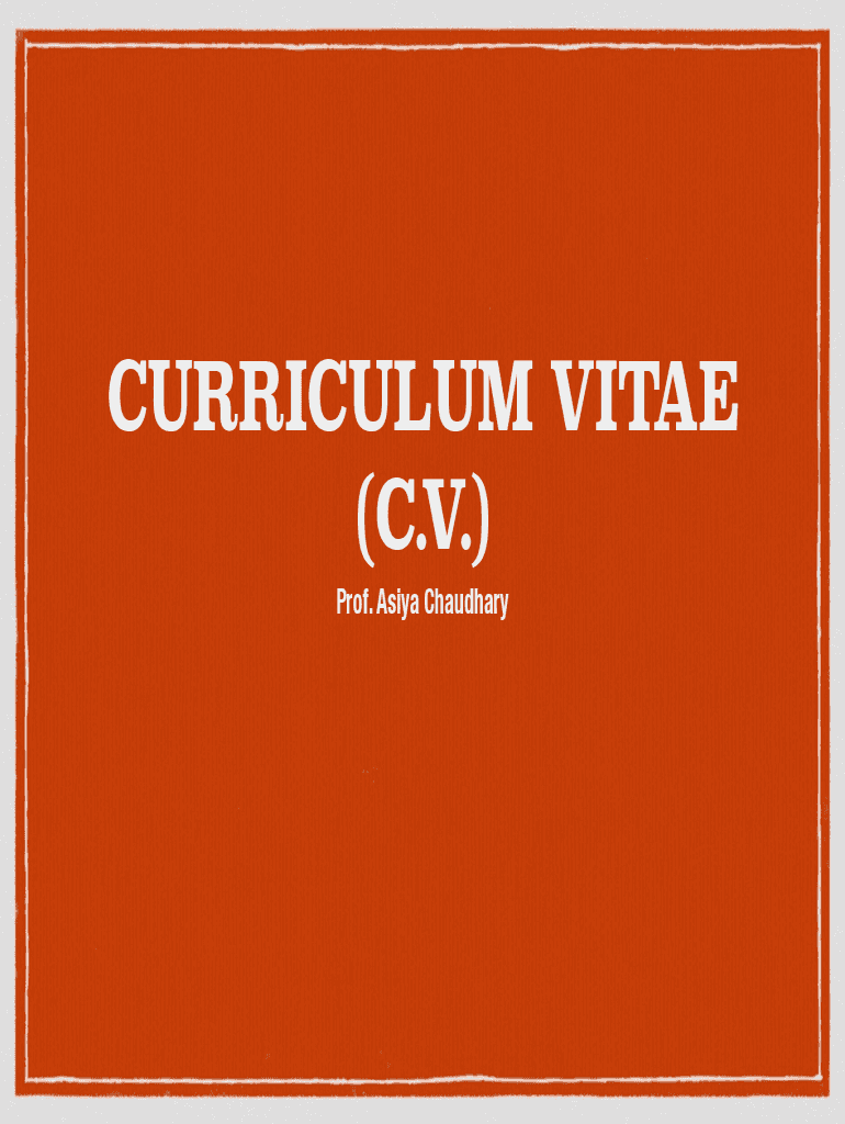 Fillable Online Curriculum Vitae (CV) Format Guide (With Examples and ...