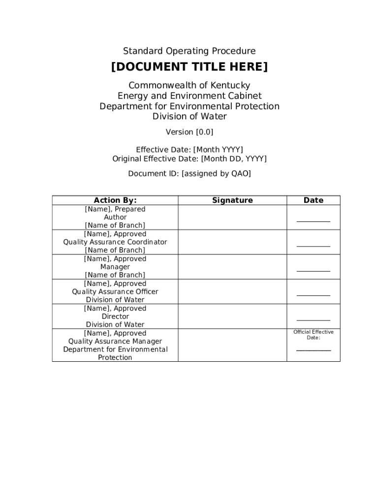 Technical SOP Template - eec ky Doc Template | pdfFiller