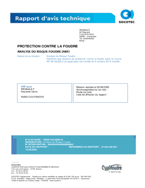 Remplissable En Ligne Analyse Risque Foudre Etude Technique Sur plans ...