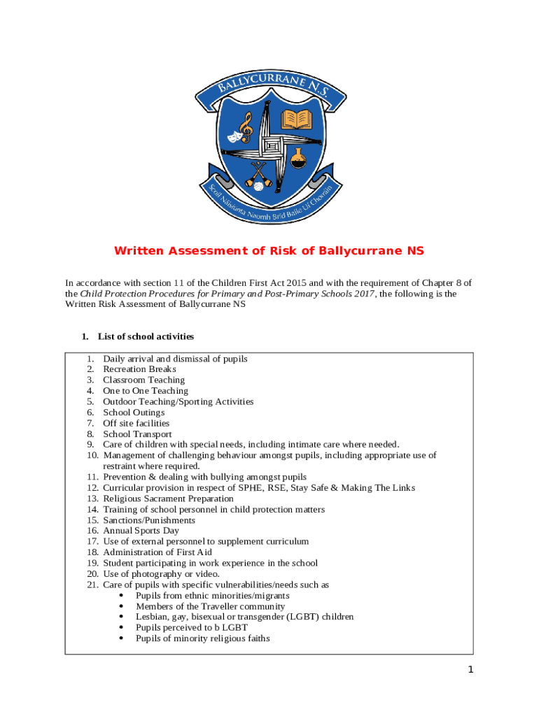 child-safeguarding-and-risk-assessment-policy- ... Doc Template | pdfFiller