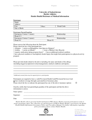 Fillable Online HASHC Medical Disclosure Form Fax Email Print - pdfFiller