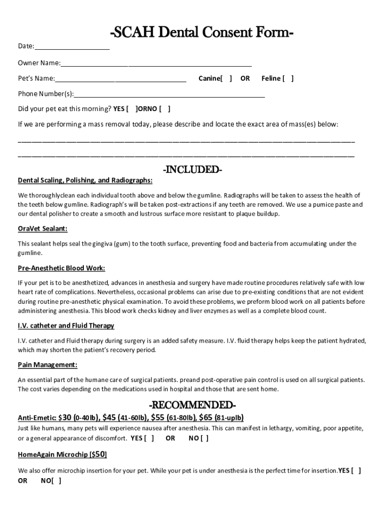 Fillable Online Dental Consent Form - Gainesville Fax Email Print ...