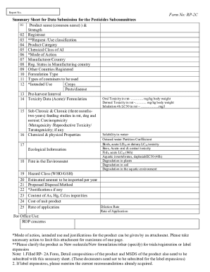 Fillable Online doa gov Form No: RP-2C Summary Sheet for Data ...