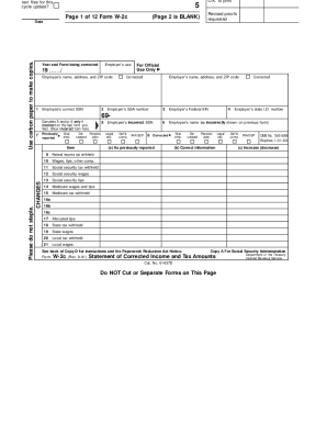 Fillable Online IRS Form W-2c walkthrough (Corrected Wage & Tax ...