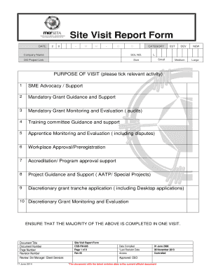 Site visit form