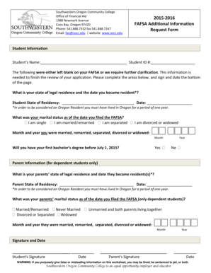 Fafsa form - 2015-2016 FAFSA Information Request Form - Southwestern ... - socc