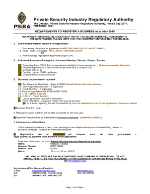 Psira application form