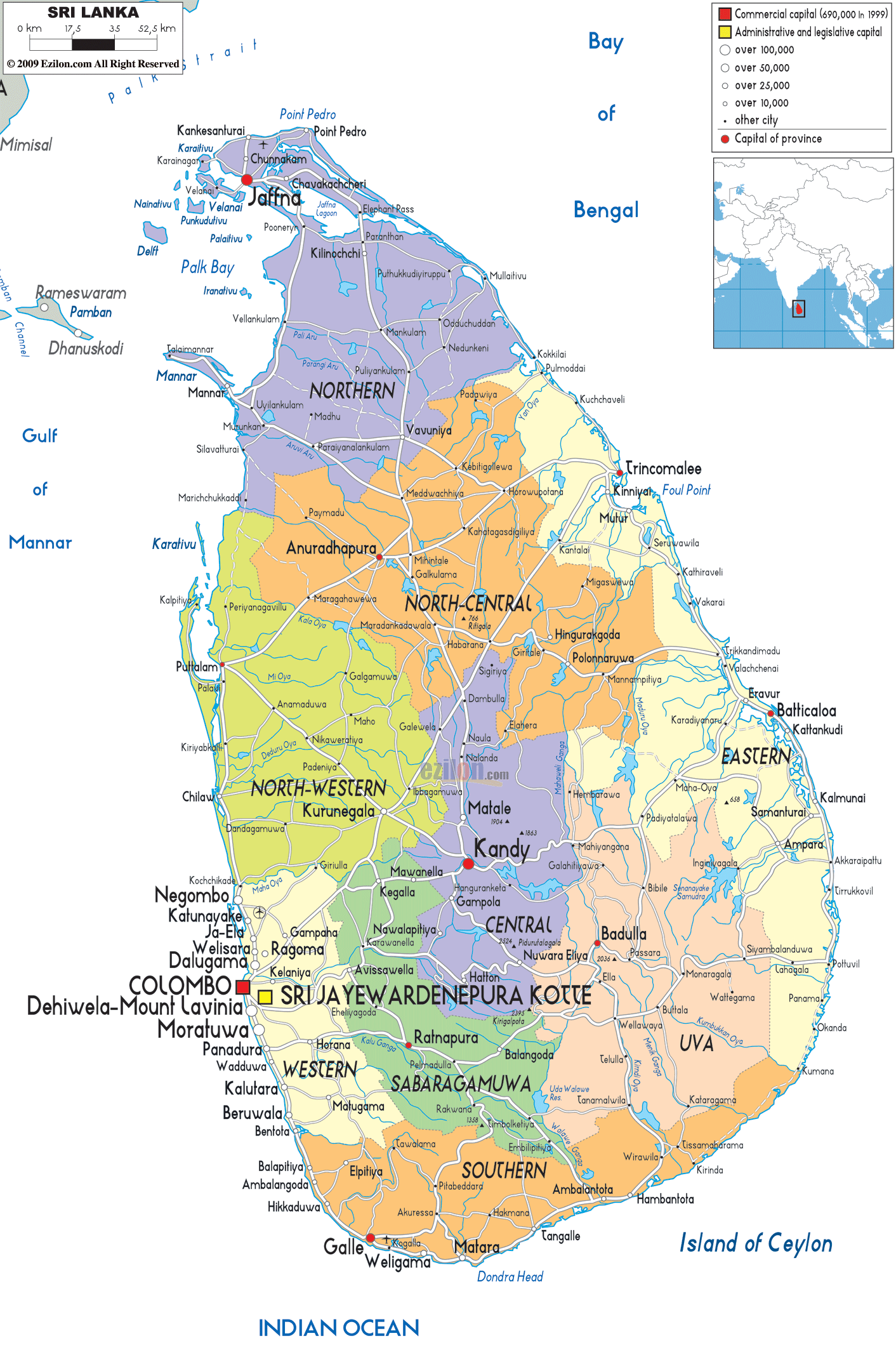 Srilanka-political-map - Penang Tourism