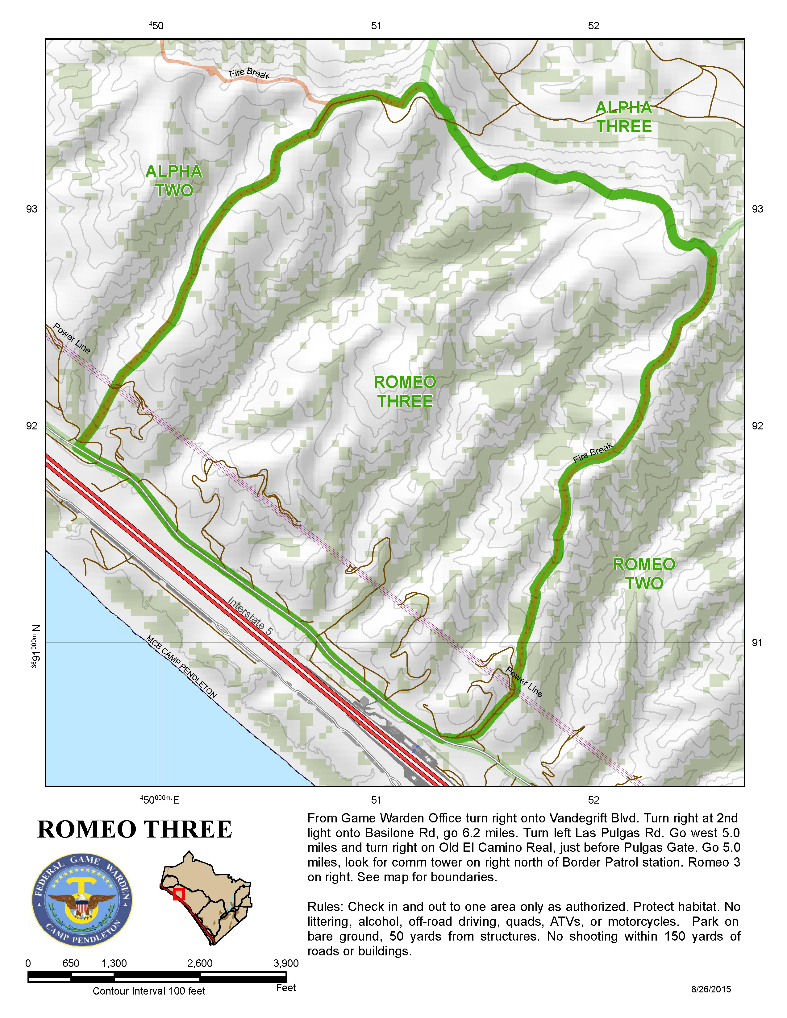 Camp Pendleton 62 Area Map