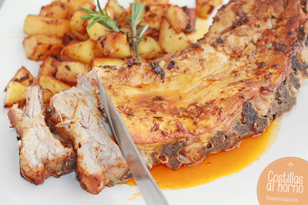 costillas de cerdo al horno con patatas