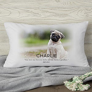 Pet Memorial Personalized Lumbar Throw Pillow - 19549-LB